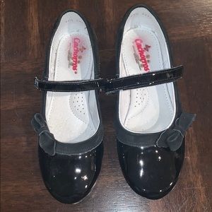 almost new black leather shoes size 3 girls